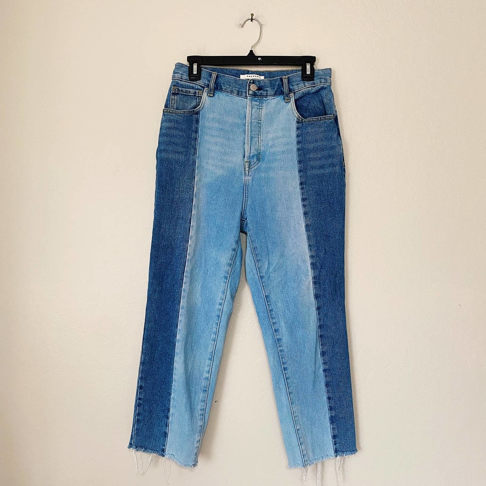 PacSun Two Tone High Rise Straight Mom Jeans - Picture 2 of 5
